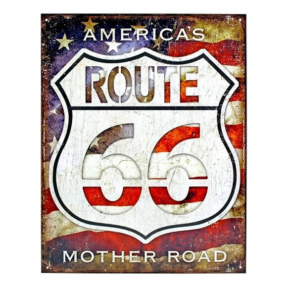 America's Mother Road Route 66 Tin Metal Sign Retro Vintage 16" x 12.5" New - Picture 1 of 3